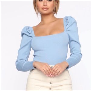 NWOT Baby Blue Fashion Nova Sweater XS